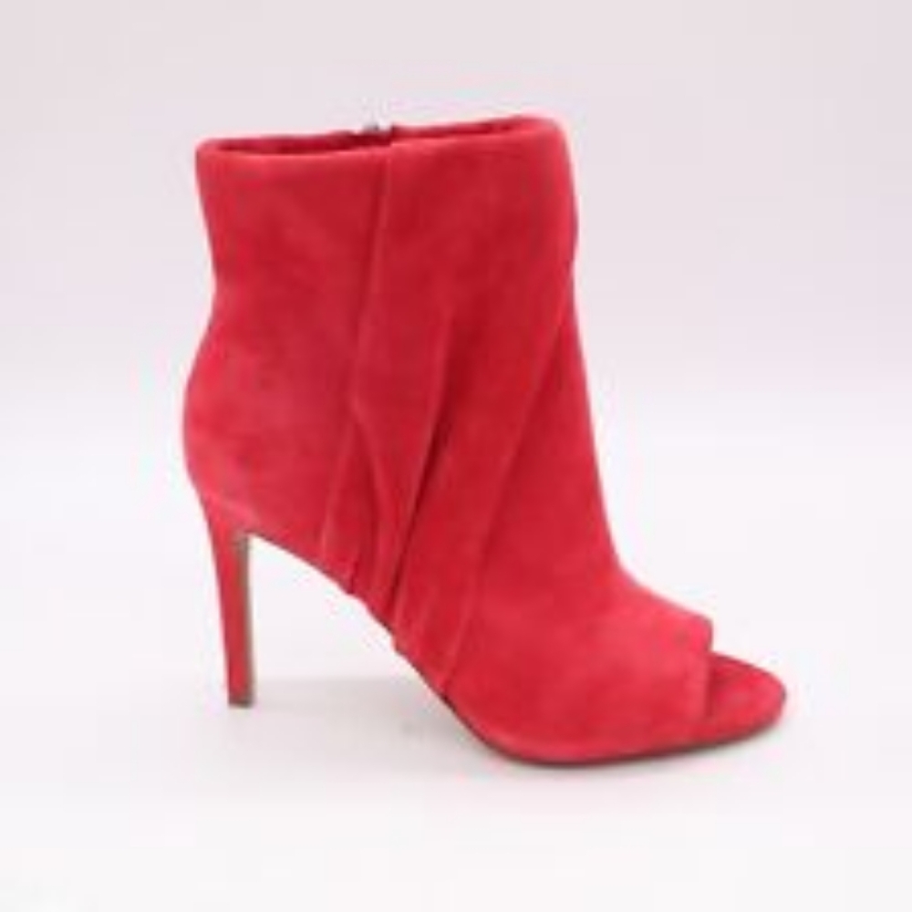 Vince Camuto Women's Open Toe Red Suede High Heel Bootie Size 5.5 - Picture 2 of 9
